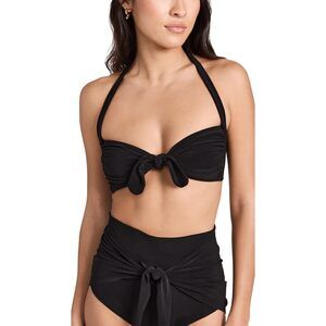 Norma Kamali Ty Front Bra Black SM